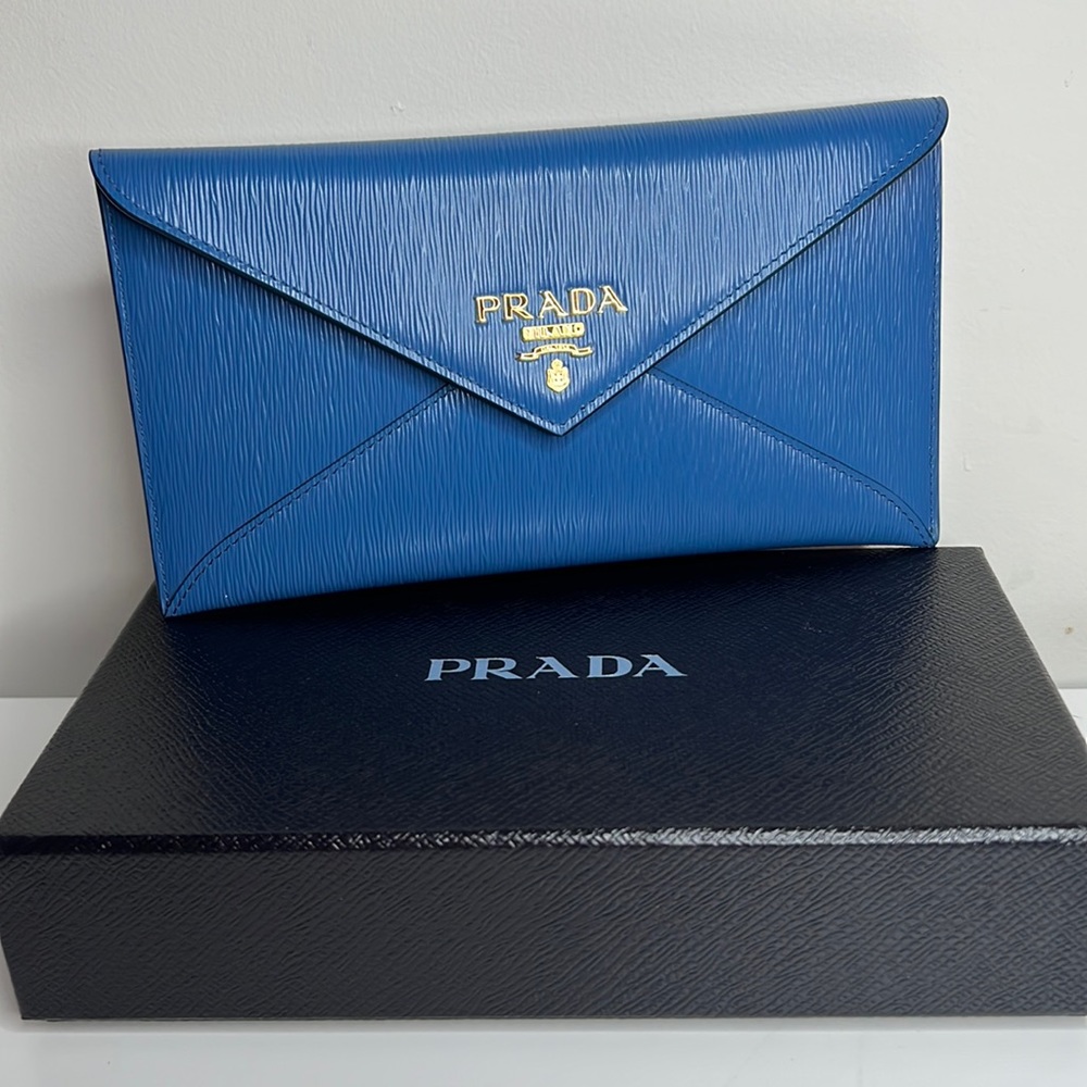Prada Envelope Wallet in Blue! So pretty! 💙 *LIMITED OFFER*